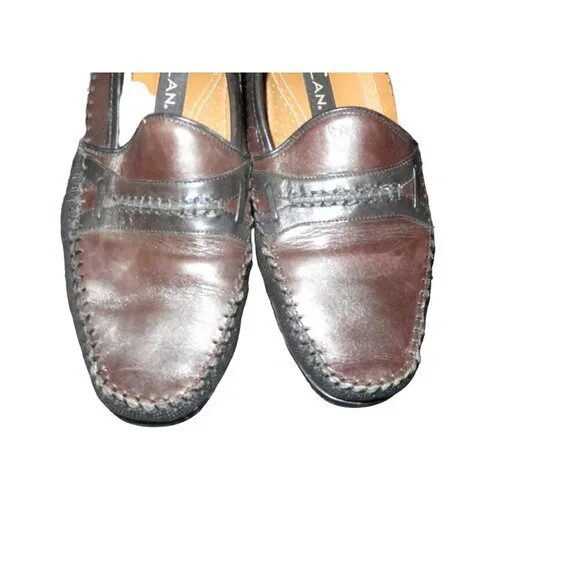 Mezlan Brown & Black Color block Italian Leather Loafers size 9 M